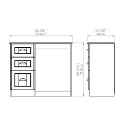 Como Ready Assembled Grey Oak Effect 3 Drawer Dressing Table (H)800mm (W)930mm (D)410mm - thumbnail 5