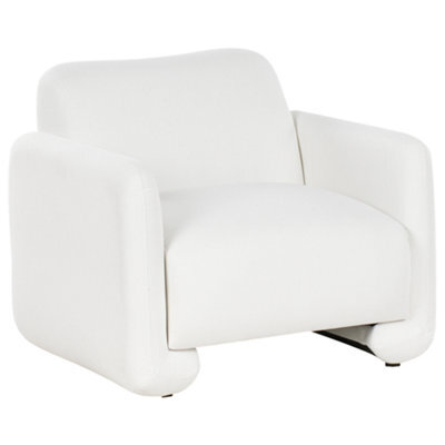Beliani Armchair Saland Fabric White - image 1