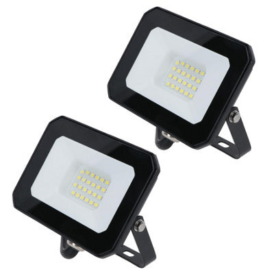 AB Tools 20 Watt Led Mini Floodlight Garden Lighting 1600 Lumens Ip65 + Bracket 2Pc - image 1