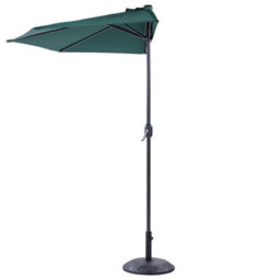 Beliani 2.7M Half-Round Balcony Parasol Green - Space-Saving D-Shaped Canopy - thumbnail 4