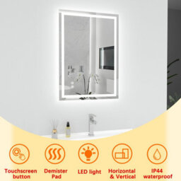 T&k Bathroom Led Mirror 80X60Cm, Anti-Fog, 3-Colours Dimmable, Adjustable Brightness, Touch Control&memory Function - thumbnail 2