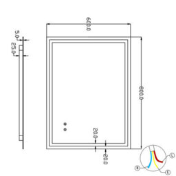 T&k Bathroom Led Mirror 80X60Cm, Anti-Fog, 3-Colours Dimmable, Adjustable Brightness, Touch Control&memory Function - thumbnail 7