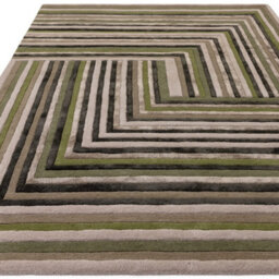 Forest Striped Wool Luxurious ,handmade Modern Abstract Optical/ (3D) For Living Room And Bedroom-160Cm X 230Cm - thumbnail 4