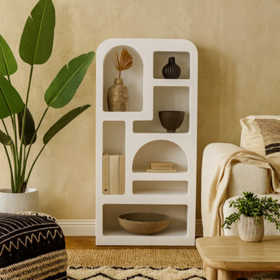 Wyld Haus Atlanta White Sculptural Bookcase With Arched Open Shelving - image 1