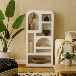 Wyld Haus Atlanta White Sculptural Bookcase With Arched Open Shelving - thumbnail 1