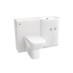 Nes Home Hurdley 1100mm Right Hand Sink White Combination Vanity Unit With Btw Toilet - thumbnail 6