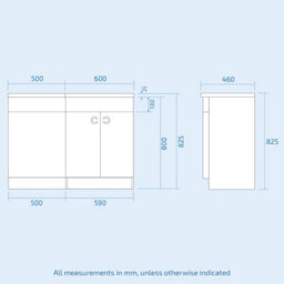 Nes Home Hurdley 1100mm Right Hand Sink White Combination Vanity Unit With Btw Toilet - thumbnail 8