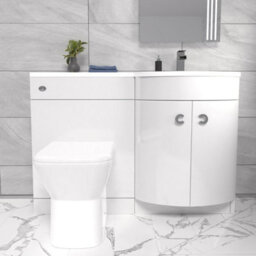 Nes Home Hurdley 1100mm Right Hand Sink White Combination Vanity Unit With Btw Toilet - thumbnail 2