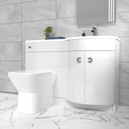 Nes Home Hurdley 1100mm Right Hand Sink White Combination Vanity Unit With Btw Toilet - thumbnail 5
