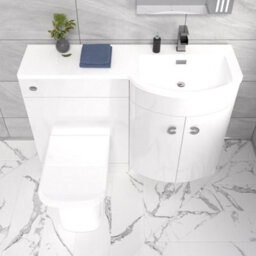 Nes Home Hurdley 1100mm Right Hand Sink White Combination Vanity Unit With Btw Toilet - thumbnail 4
