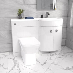 Nes Home Hurdley 1100mm Right Hand Sink White Combination Vanity Unit With Btw Toilet