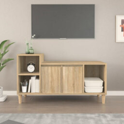 Berkfield Classic Tv Cabinet Sonoma Oak 100X35X55 Cm Engineered Wood - thumbnail 2