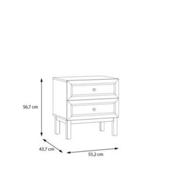 Furniture To Go Wensley 2 Drawer Bedside Chest In Light Grey And Oak - thumbnail 9