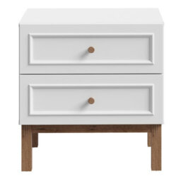 Furniture To Go Wensley 2 Drawer Bedside Chest In Light Grey And Oak - thumbnail 2