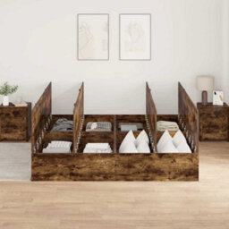 Berkfield Storage Bed Frame Smoked Oak 200X200 Cm - thumbnail 4