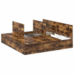 Berkfield Storage Bed Frame Smoked Oak 200X200 Cm - thumbnail 3