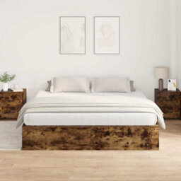 Berkfield Storage Bed Frame Smoked Oak 200X200 Cm - thumbnail 5