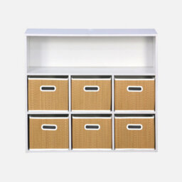 Sweeek - Children's Storage Unit With 6 Plant Fibre Baskets Camille Natural 129.5X72.2X70 Cm - thumbnail 2