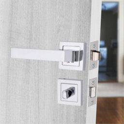 Golden Grace 1 Set Delta Design Bathroom Door Handle Set Polished Chrome Finish - thumbnail 6