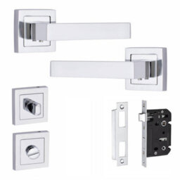 Golden Grace 1 Set Delta Design Bathroom Door Handle Set Polished Chrome Finish