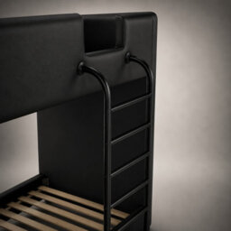 Harmin Modern Black Faux Leather Single Bunk Bed Stylish, Space Saving And Durable - thumbnail 8