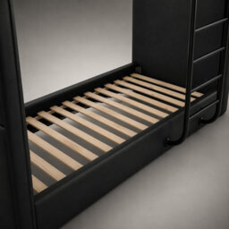 Harmin Modern Black Faux Leather Single Bunk Bed Stylish, Space Saving And Durable - thumbnail 6