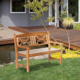 Outsunny 2-Seater Wooden Garden Bench Outdoor Patio Loveseat Natural - thumbnail 7