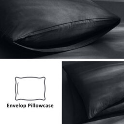 Aspire Homeware Plain Duvet Cover Set Soft Microfibre, Charcoal, Double (L)200Cm X (W)200Cm - thumbnail 5