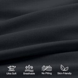 Aspire Homeware Plain Duvet Cover Set Soft Microfibre, Charcoal, Double (L)200Cm X (W)200Cm - thumbnail 3