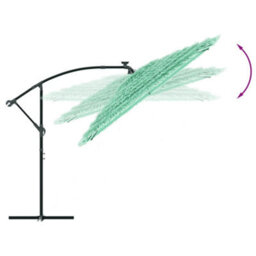 Berkfield Garden Parasol With Steel Pole Green 246X246X230 Cm - thumbnail 7