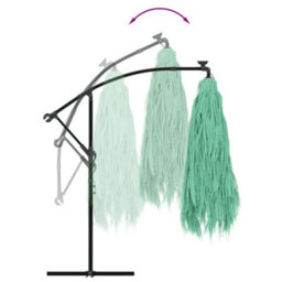 Berkfield Garden Parasol With Steel Pole Green 246X246X230 Cm - thumbnail 6