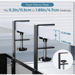 Under Desk Cable Management Tray No-Drill Metal Wire Organizer Clamp - thumbnail 3