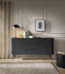 Arte Sophisticated Zova Sideboard Cabinet H870mm W1680mm D390mm In Midnight Black - Luxurious Storage Marvel - thumbnail 4