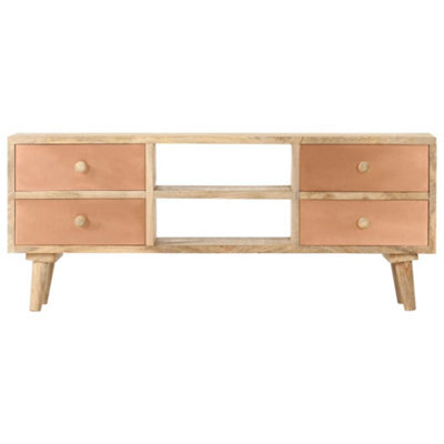 Berkfield Rustic Tv Cabinet 110X30X45 Cm Solid Mango Wood - image 1