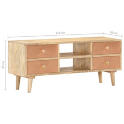 Berkfield Rustic Tv Cabinet 110X30X45 Cm Solid Mango Wood - thumbnail 8