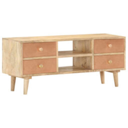 Berkfield Rustic Tv Cabinet 110X30X45 Cm Solid Mango Wood - thumbnail 9