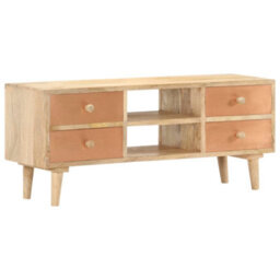 Berkfield Rustic Tv Cabinet 110X30X45 Cm Solid Mango Wood - thumbnail 2