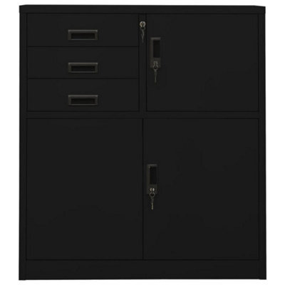 Berkfield Durable Office Cabinet Black 90X40X102 Cm Steel - image 1