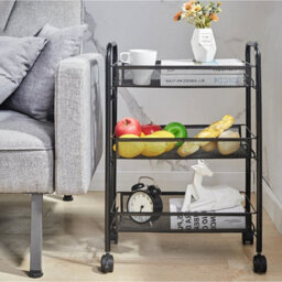 3 Tier Storage Trolley Cart On Wheels Kitchen Space Rack - thumbnail 3