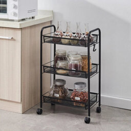 3 Tier Storage Trolley Cart On Wheels Kitchen Space Rack - thumbnail 2