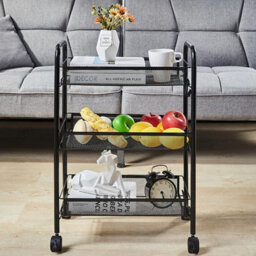 3 Tier Storage Trolley Cart On Wheels Kitchen Space Rack - thumbnail 5
