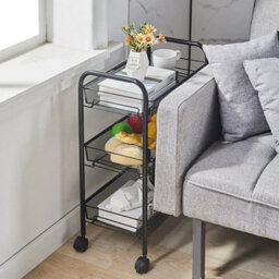 3 Tier Storage Trolley Cart On Wheels Kitchen Space Rack - thumbnail 4