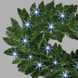 Shatchi 2M Prelit Imperial Pine Green W/cool White Leds Christmas Christmas Garland - thumbnail 2