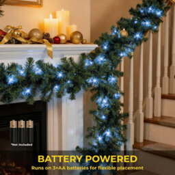 Shatchi 2M Prelit Imperial Pine Green W/cool White Leds Christmas Christmas Garland - thumbnail 5