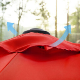 Songmics Parasol Umbrella, Sun Shade, Tilt In 2 Directions, Crank Handle, For Outdoor Gardens, Base Not Included, Red - thumbnail 5