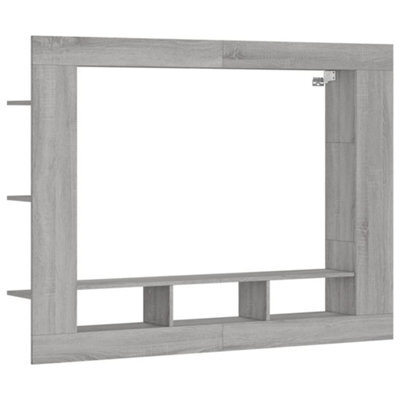 Berkfield Durable Tv Cabinet Grey Sonoma 152X22X113 Cm Engineered Wood