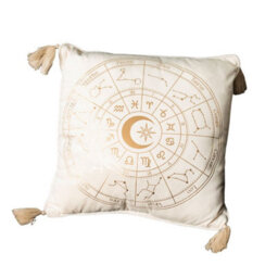 Something Different Astrology Wheel Square Filled Cushion Off White/gold (35Cm X 35Cm) - thumbnail 3
