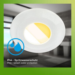 Briloner Led Downlights Set 3X Recessed Lights 4.9W Dimmable Cct Ip44 9Cm White Eco Frame - thumbnail 5
