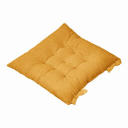 Thehotsale Corduroy Set Of 4 Comfortable Square Chair Cushions Reversible Indoor And Outdoor Yellow 40Cm(W) X 40Cm(D) - thumbnail 7