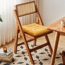 Thehotsale Corduroy Set Of 4 Comfortable Square Chair Cushions Reversible Indoor And Outdoor Yellow 40Cm(W) X 40Cm(D) - thumbnail 2